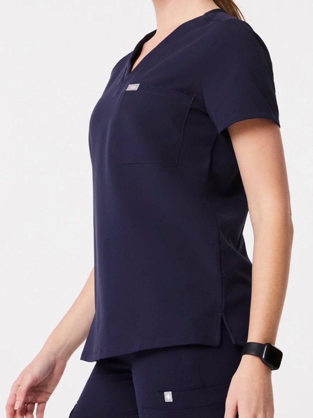FIGS Catarina One Pocket Scrub Top Small Navy Healthcare Uniform - Picture 2 of 10